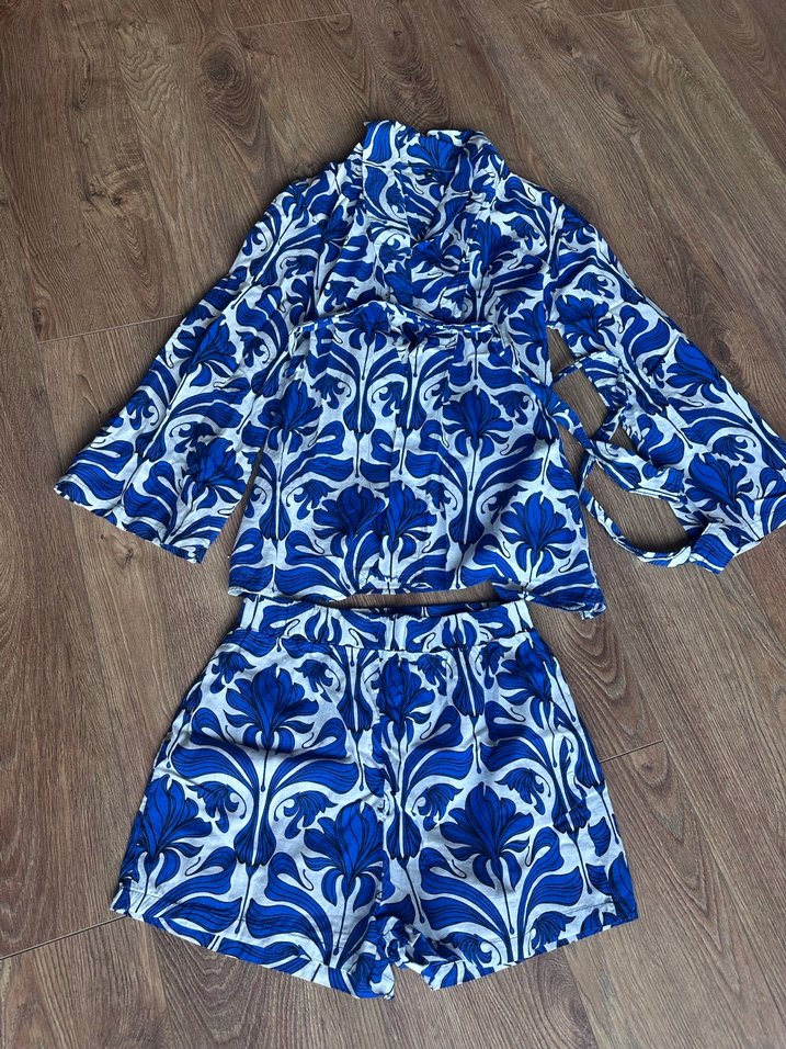 ethnic  100% cotton kimono shorts - Görsel 2