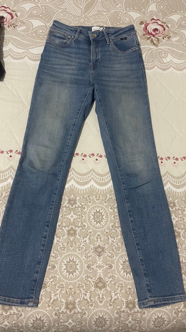 Kadın Mavi Denim Normal Bel Pantolon - Görsel 2