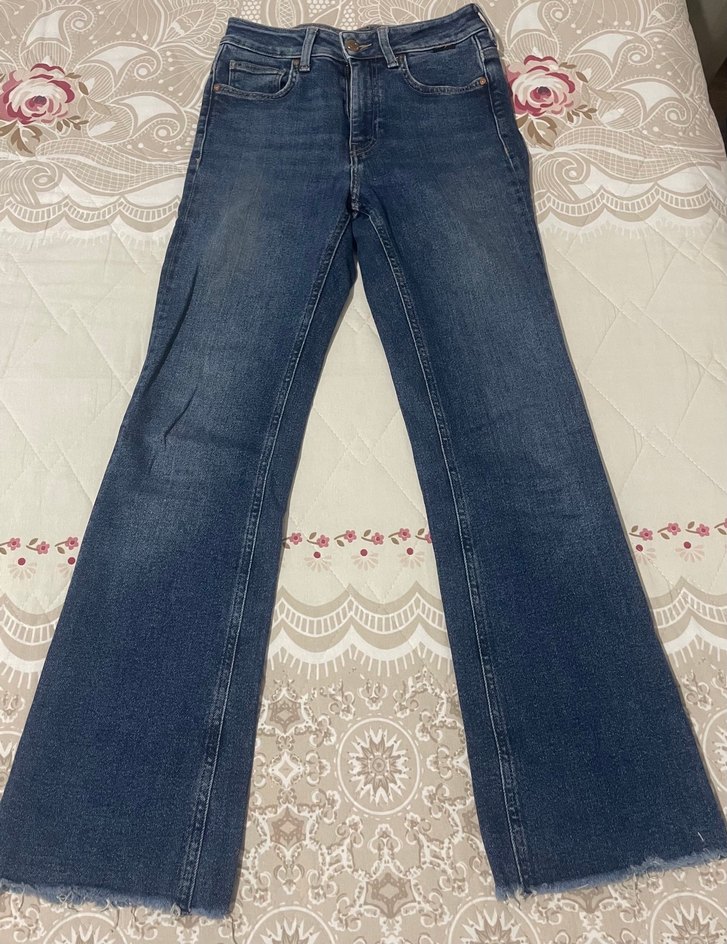 Kadın Lacivert Midi Boy Denim Jean - Görsel 2