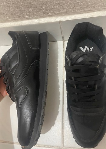 Siyah Kadın Spor Ayakkabı Velcro Detaylı - Görsel 4