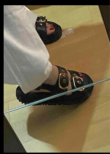 39 Beden siyah Renk Deri sandalet
