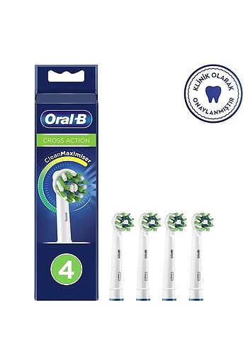 Oral-B Cross Action Şarjlı Diş Fırçası Yedek Başlığı 4? lü