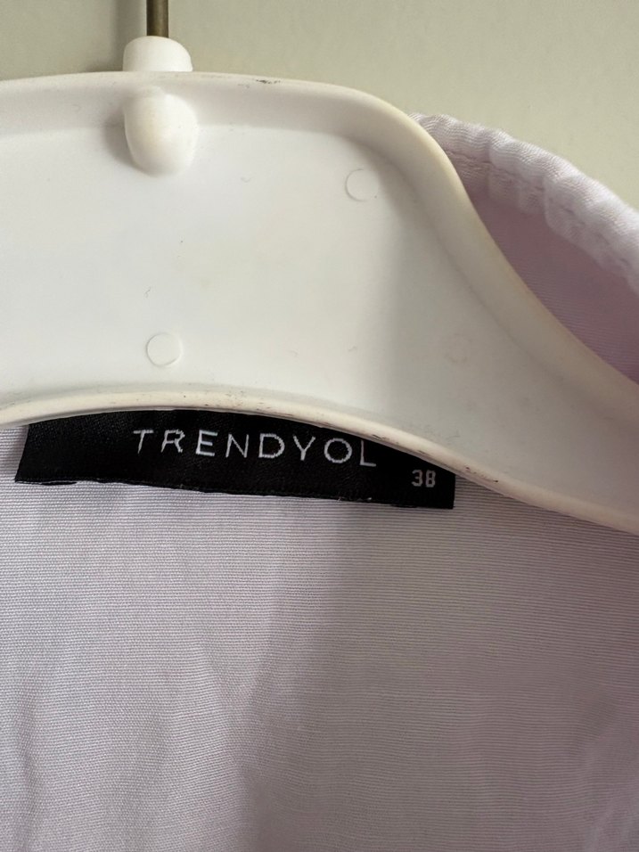 Nakışlı Beyaz balon kol Gömlek - Görsel 3