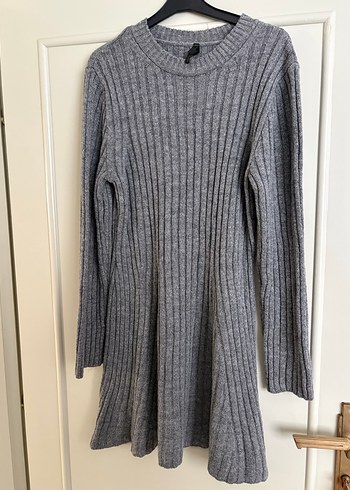 Gri Örgü Kadın  Uzun Kollu Triko - Görsel 3