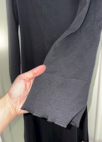 Uzun Kollu Siyah Gotik Uzun Elbise - Görsel 4