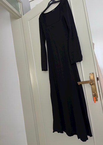 Uzun Kollu Siyah Gotik Uzun Elbise - Görsel 5