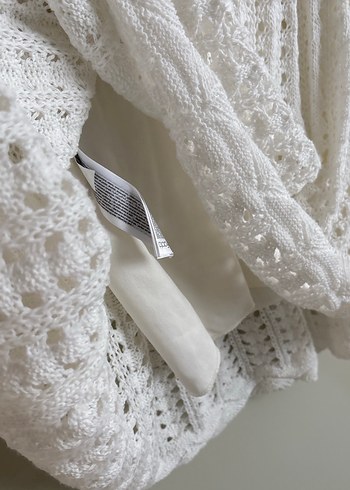 Beyaz Örgü DANTEL Bohem MiNİ Elbise - Görsel 7