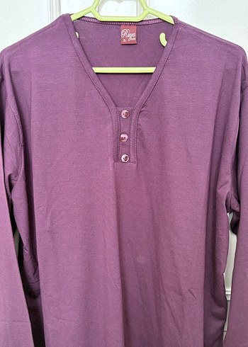 Mor Düğmeli Hamile Tunik - Görsel 4