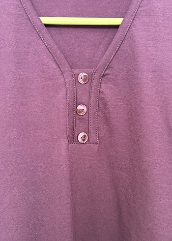 Mor Düğmeli Hamile Tunik - Görsel 5