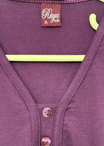 Mor Düğmeli Hamile Tunik - Görsel 3