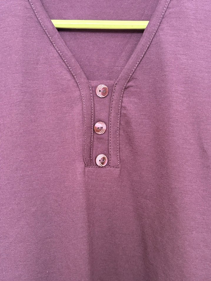 Mor Düğmeli Hamile Tunik - Görsel 5