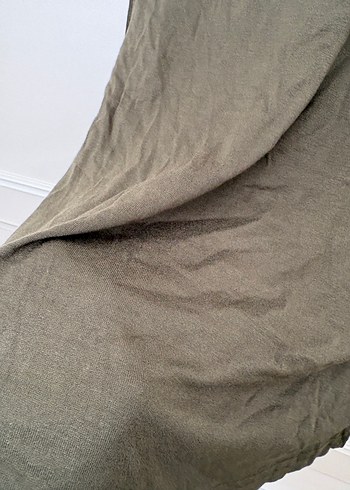 Kadın Haki Balıkçı Dik Yaka Uzun Kollu bluz - Görsel 3