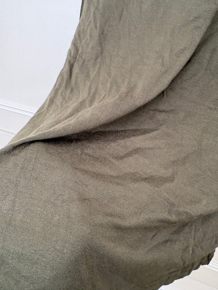 Kadın Haki Balıkçı Dik Yaka Uzun Kollu bluz - Görsel 3