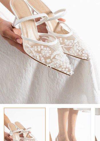 Kadın Beyaz Gelin Stiletto - Görsel 4