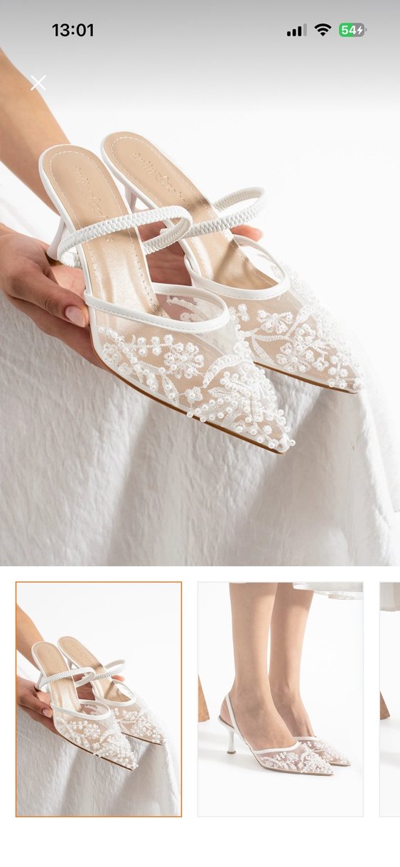 Kadın Beyaz Gelin Stiletto - Görsel 4