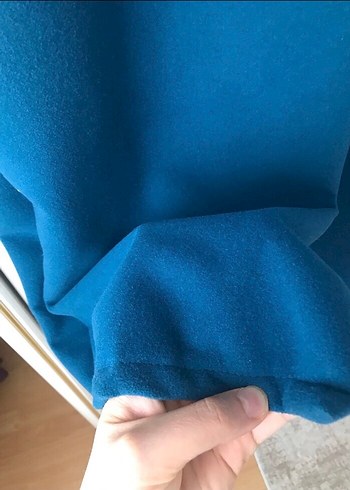 Kürk Detaylı Uzun Mavi Kadın Yelek fiyat uygundur - Görsel 6