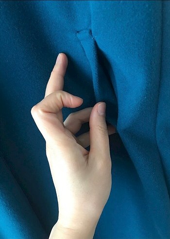 Kürk Detaylı Uzun Mavi Kadın Yelek fiyat uygundur - Görsel 3