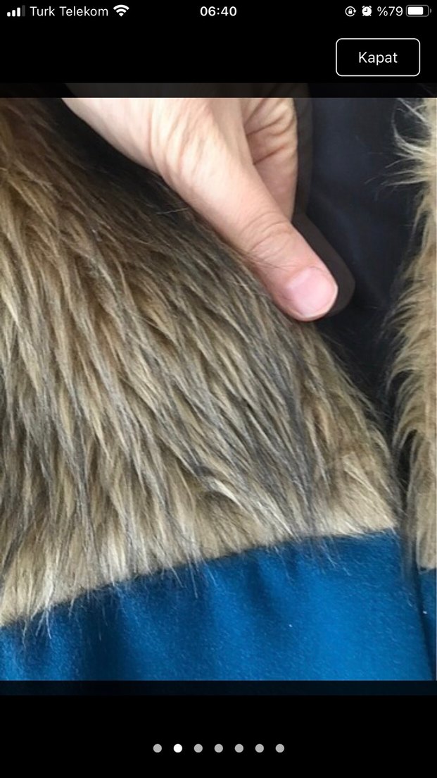 Kürk Detaylı Uzun Mavi Kadın Yelek fiyat uygundur - Görsel 2