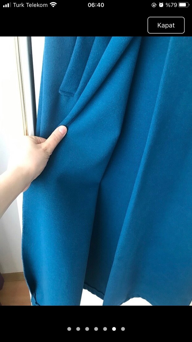 Kürk Detaylı Uzun Mavi Kadın Yelek fiyat uygundur - Görsel 4