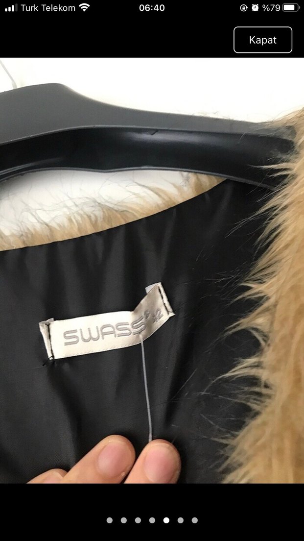 Kürk Detaylı Uzun Mavi Kadın Yelek fiyat uygundur - Görsel 5