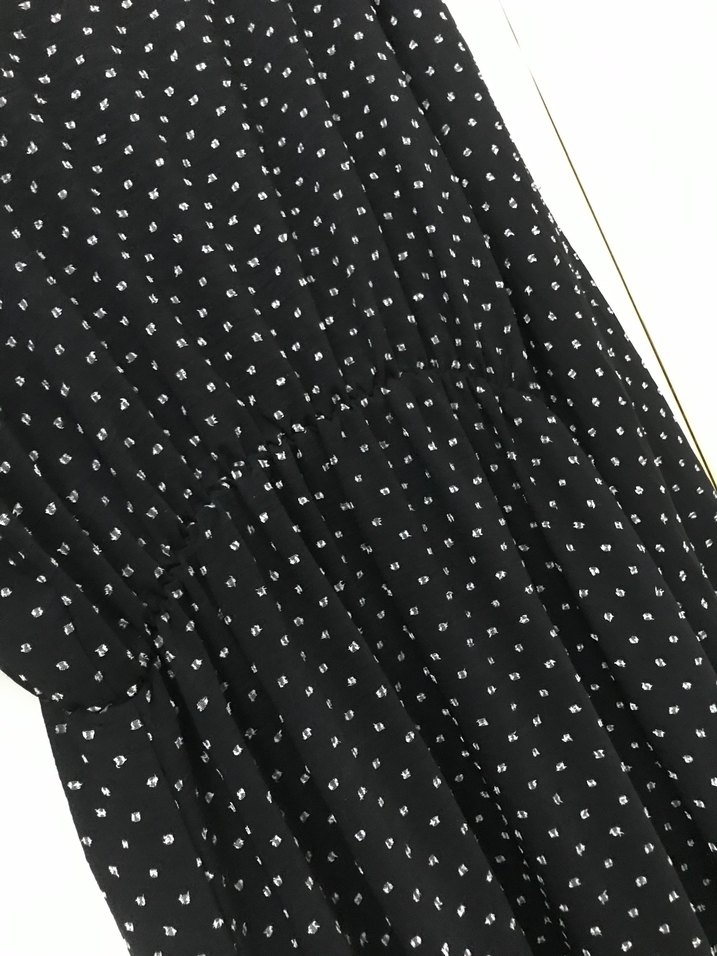 Siyah Puantiyeli Uzun Elbise - Görsel 4