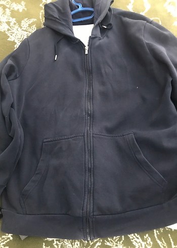 Erkek Lacivert Kapüşonlu Fermuarlı Sweatshirt 4xl - Görsel 5