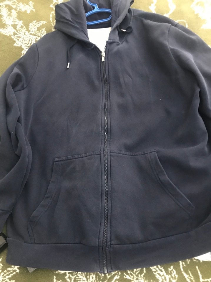 Erkek Lacivert Kapüşonlu Fermuarlı Sweatshirt 4xl - Görsel 5