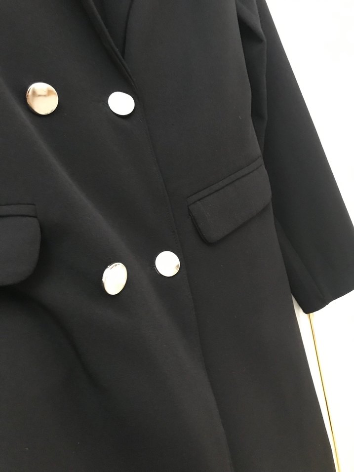 Düğmeli Siyah Kadın Blazer Ceket - Görsel 5