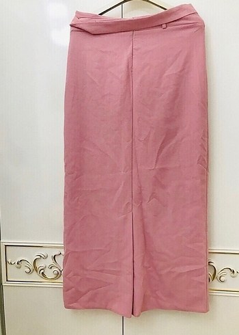 Düğmeli Pembe Uzun Kadın Etek - Görsel 3