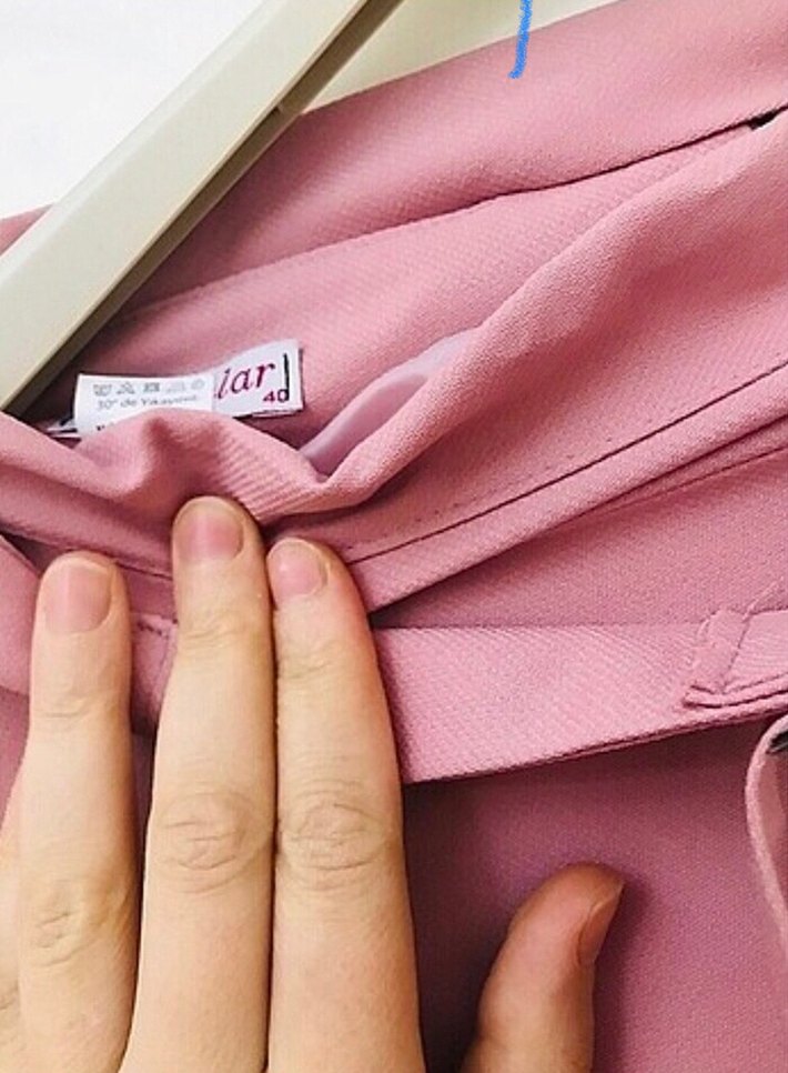 Düğmeli Pembe Uzun Kadın Etek - Görsel 2