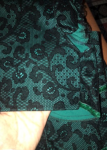 Yeşil Yılan Derisi Desenli Kız Bolero - Görsel 4