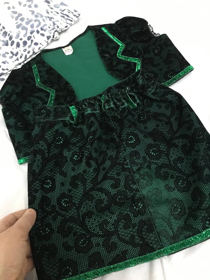 Yeşil Yılan Derisi Desenli Kız Bolero - Görsel 2