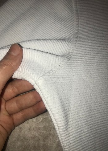 Düğmeli Beyaz Erkek Sweatshirt - Görsel 8