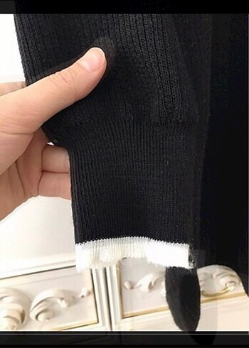 Siyah Örgü Midi Kadın Kazak - Görsel 3