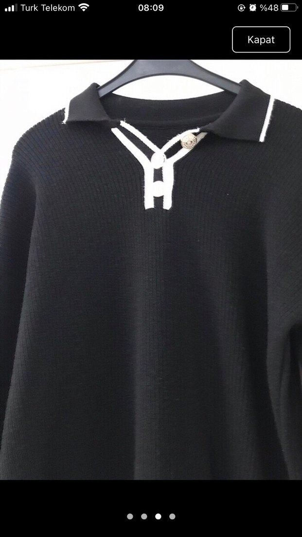 Siyah Örgü Midi Kadın Kazak - Görsel 2