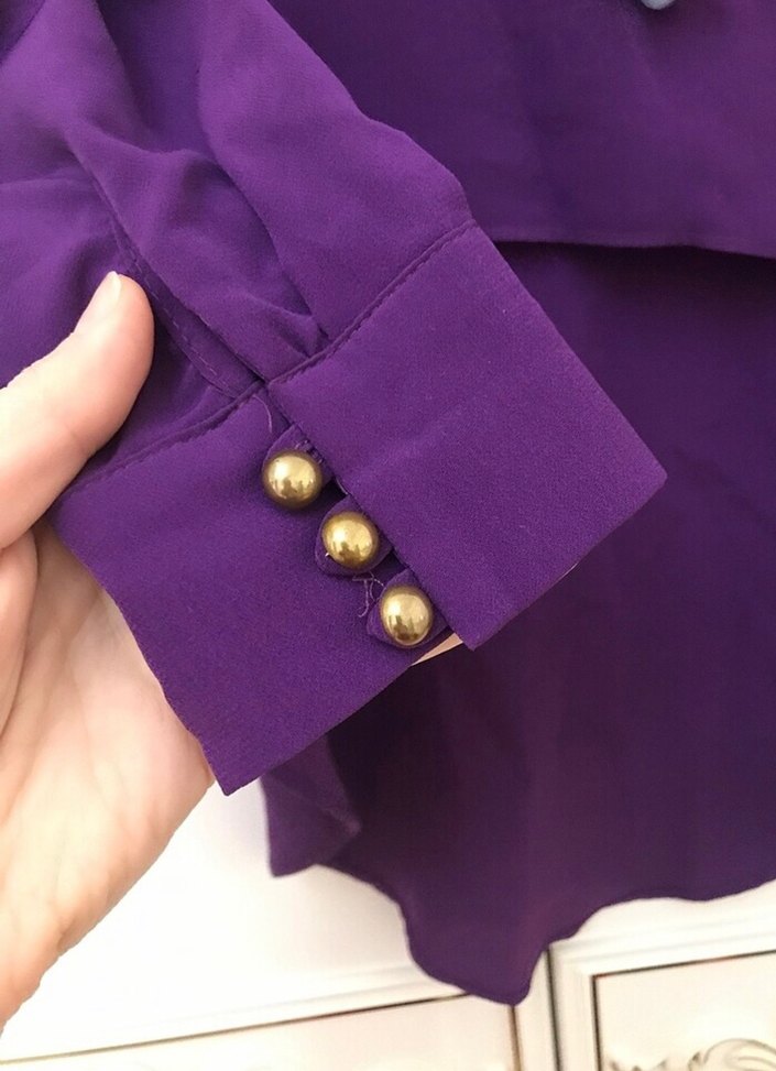 Boncuk Detaylı Mor Bohem Kadın Bluz - Görsel 2