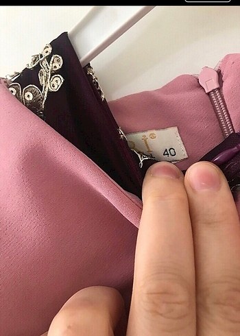 Düğmeli Pembe Uzun Kadın Elbise - Görsel 4