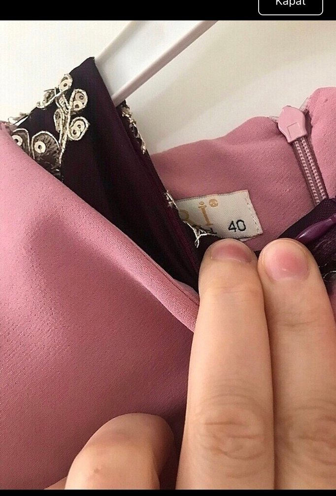 Düğmeli Pembe Uzun Kadın Elbise - Görsel 4