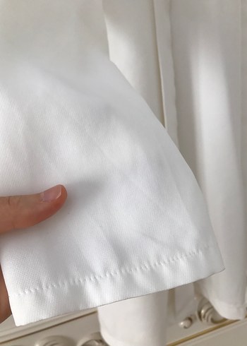 42 Beden beyaz Renk Beyaz Midi Kadın Uzun Kollu Ceket