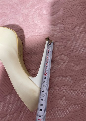 Krem platform topuklu ayakkabı - Görsel 5