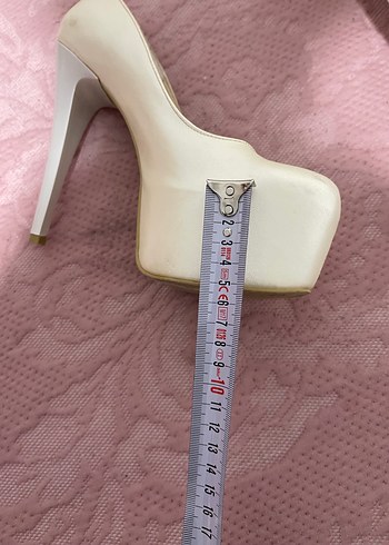 Krem platform topuklu ayakkabı - Görsel 6