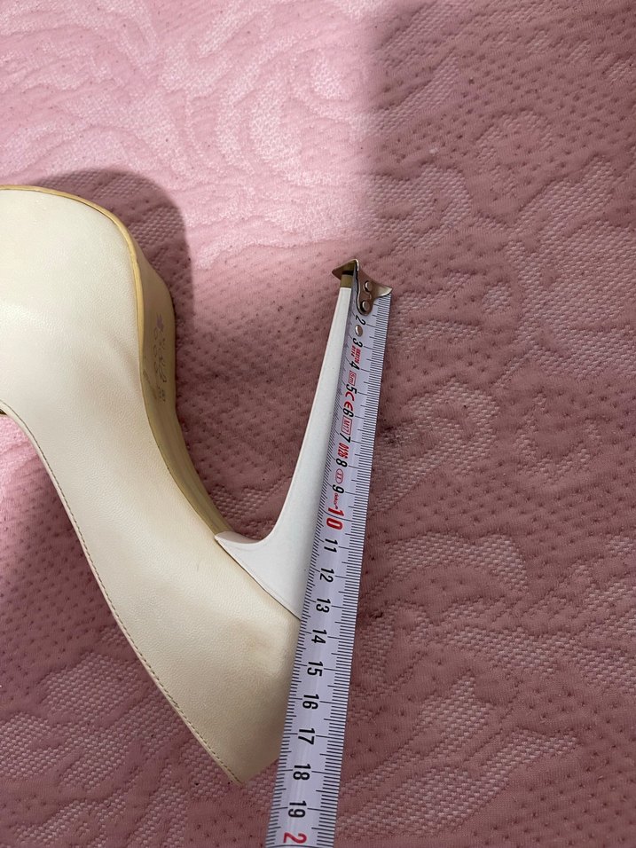 Krem platform topuklu ayakkabı - Görsel 5