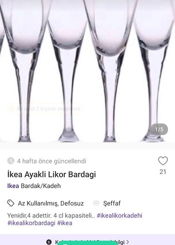 6'lı likör Kadehi Seti
