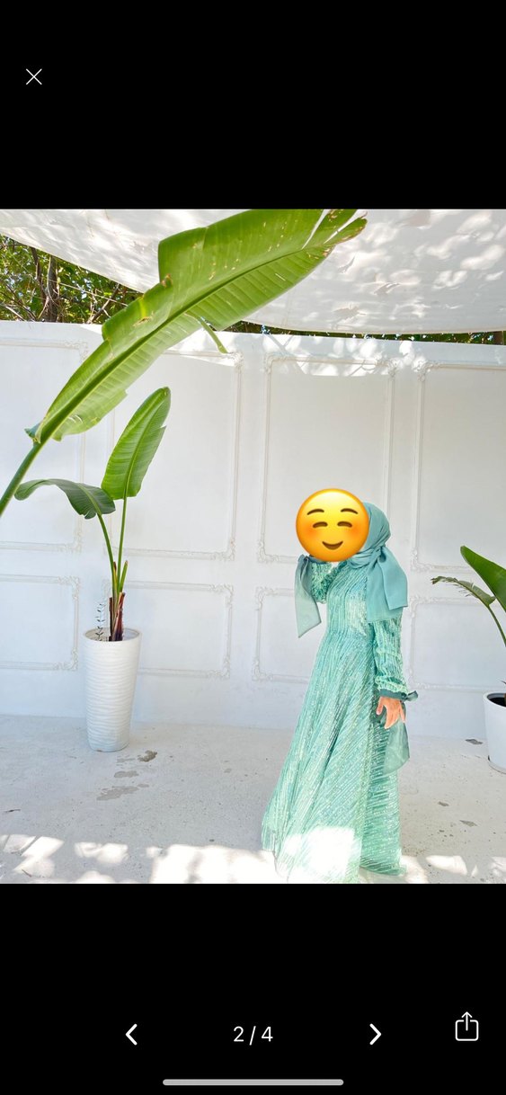 Yeşil tesettür Elbise - Görsel 2