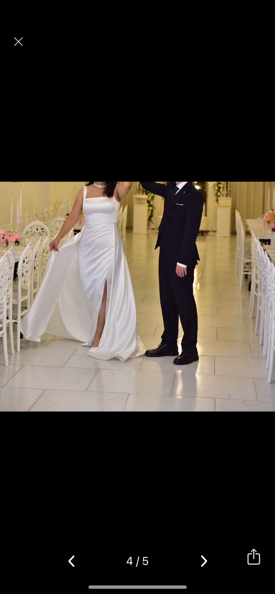 Beyaz Uzun Elbise - Görsel 4