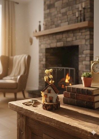 Beyaz Mini Ev Figürü - Görsel 2