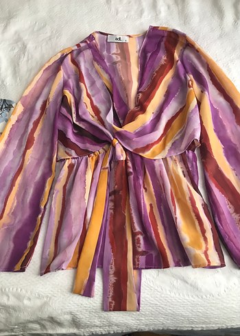 s Beden Bohem Uzun Kesim Tie-Dye Hamile Bluzu