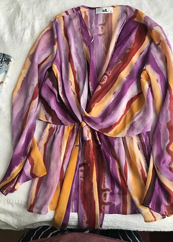 Bohem Uzun Kesim Tie-Dye Hamile Bluzu