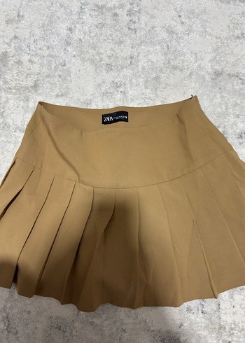 Bej Pilili Mini Etek