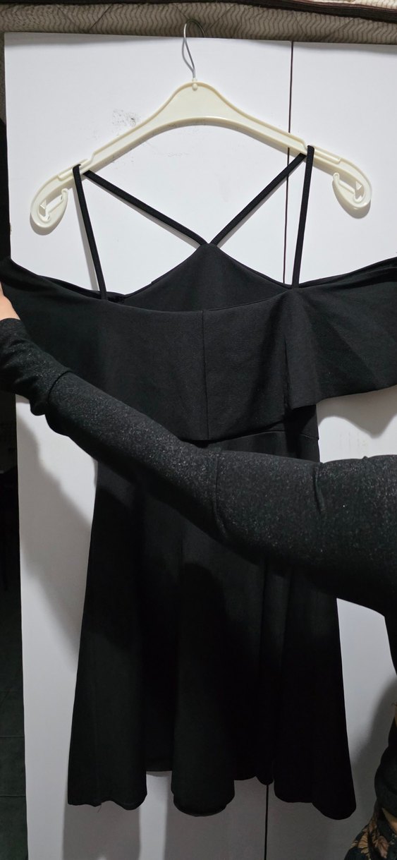 Siyah Strappy Midi Gotik Abiye Elbise - Görsel 5